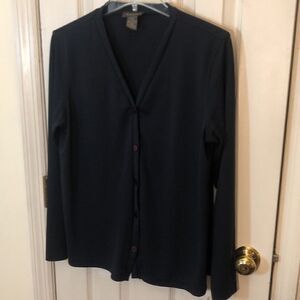 Vintage van Heusen Wms Sz M Navy Blue Cardigan, lightweight used good condition